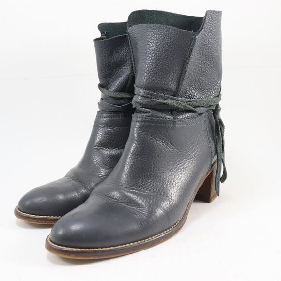 Matta Gray Leather Ankle Boots Size 38.5 Made in Italy - Picture 2 of 6